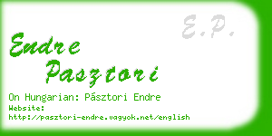 endre pasztori business card